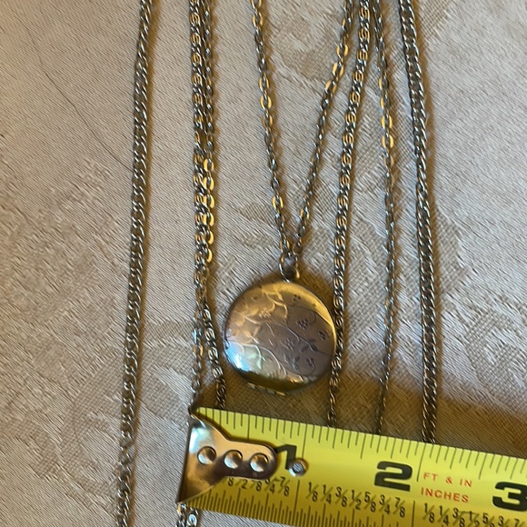 Stunning 1960s silver tone multi-length locket necklace - Picture 7 of 12